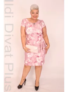 Zita Mályva Virágos Oldlt Kötős Ruha