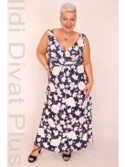 Zita Kék-Rózsaszín Virágos Maxi Ruha