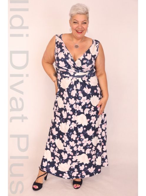 Zita Kék-Rózsaszín Virágos Maxi Ruha