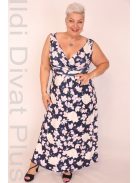 Zita Kék-Rózsaszín Virágos Maxi Ruha