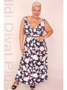 Zita Kék-Rózsaszín Virágos Maxi Ruha