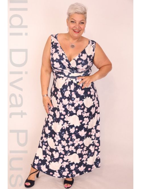 Zita Kék-Rózsaszín Virágos Maxi Ruha
