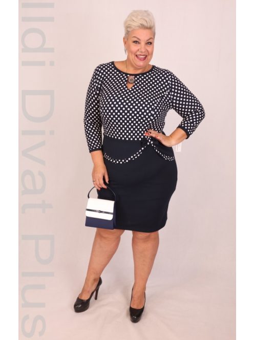 Exlusíve Kék-Fehér Pöttyös Ruha-44