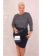 Exlusíve Kék-Fehér Pöttyös Ruha-44