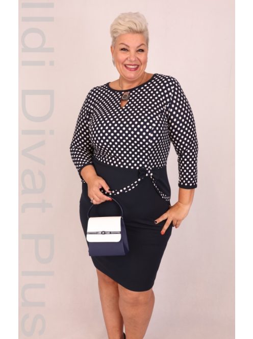 Exlusíve Kék-Fehér Pöttyös Ruha-44